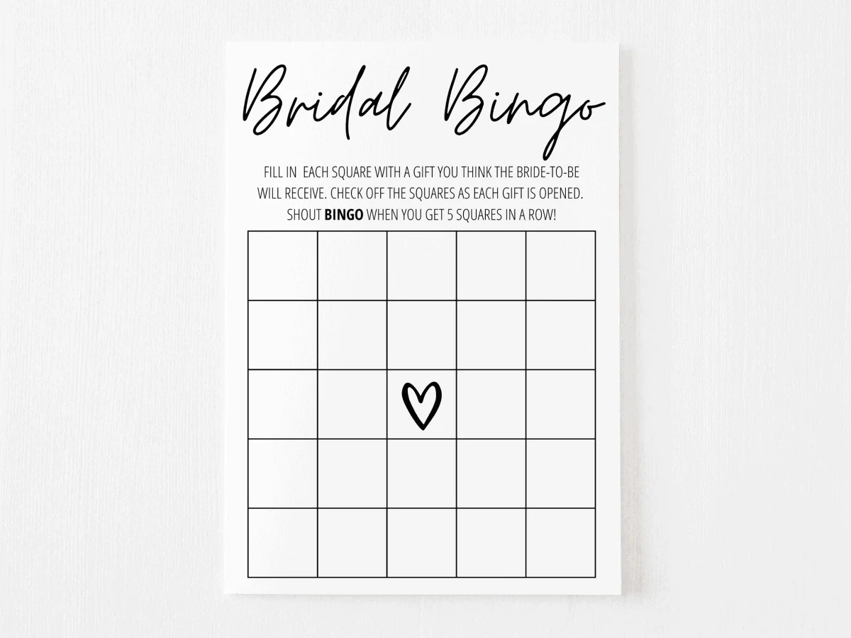 Bridal Shower Bingo Free Printable | Modern Moh inside Printable Bridal Bingo Cards