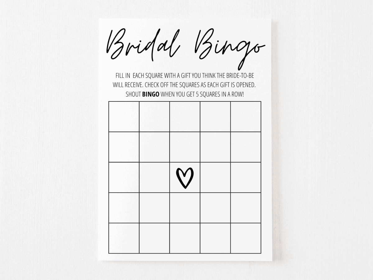 Bridal Shower Bingo Free Printable | Modern Moh with regard to Free Printable Bingo Cards For Bridal Shower
