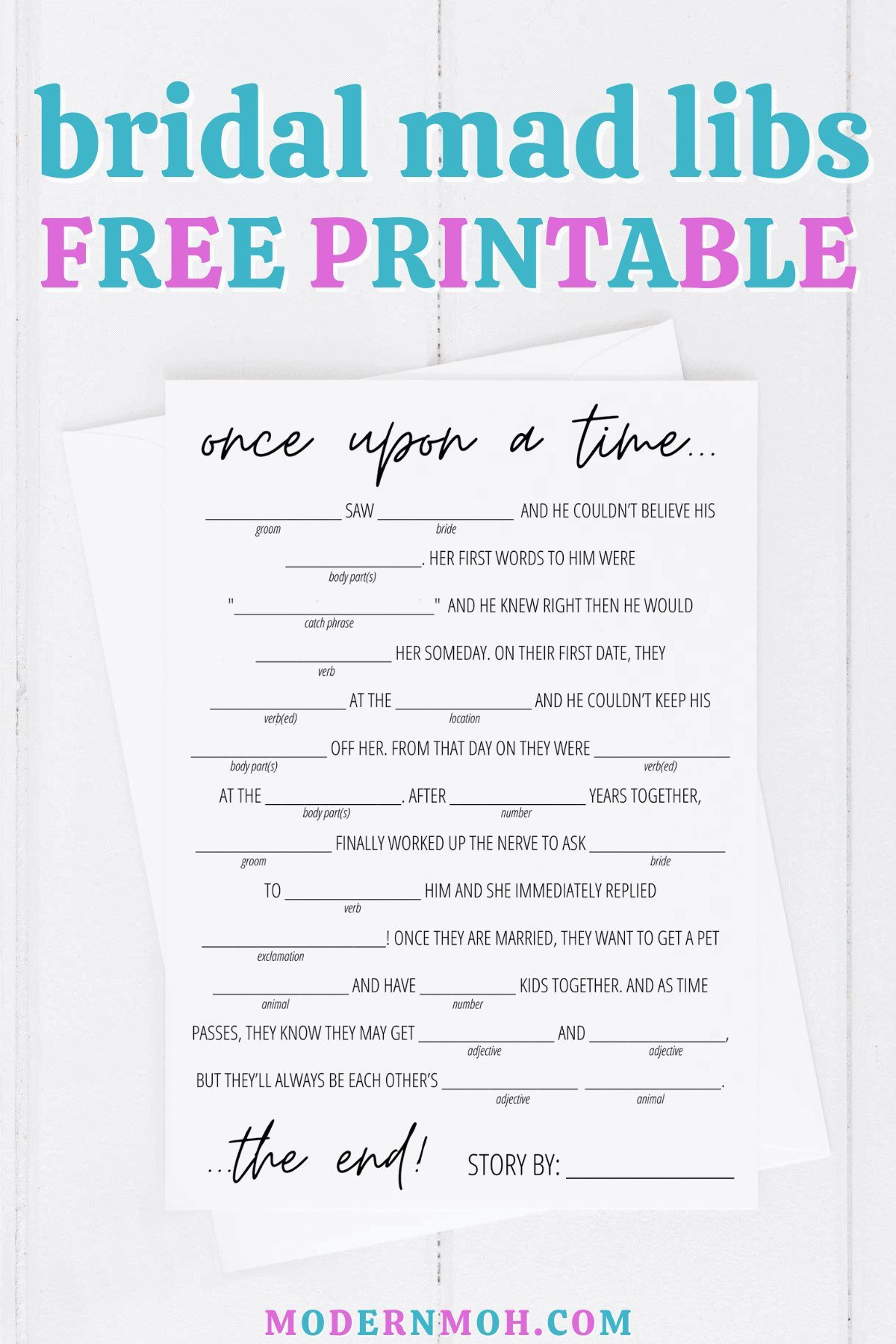 Bridal Shower Mad Libs Free Printable with regard to Bridal Shower Mad Libs Printable Free