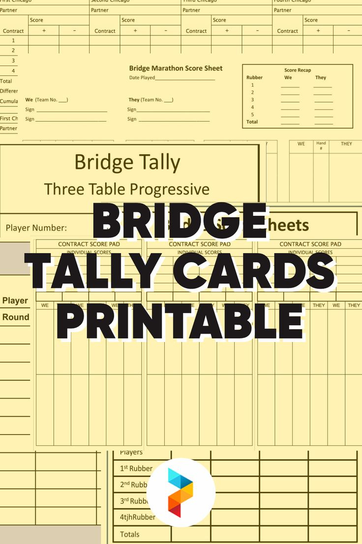 Bridge Tally Cards - 10 Free Pdf Printables | Printablee within Free Printable Party Bridge Tallies
