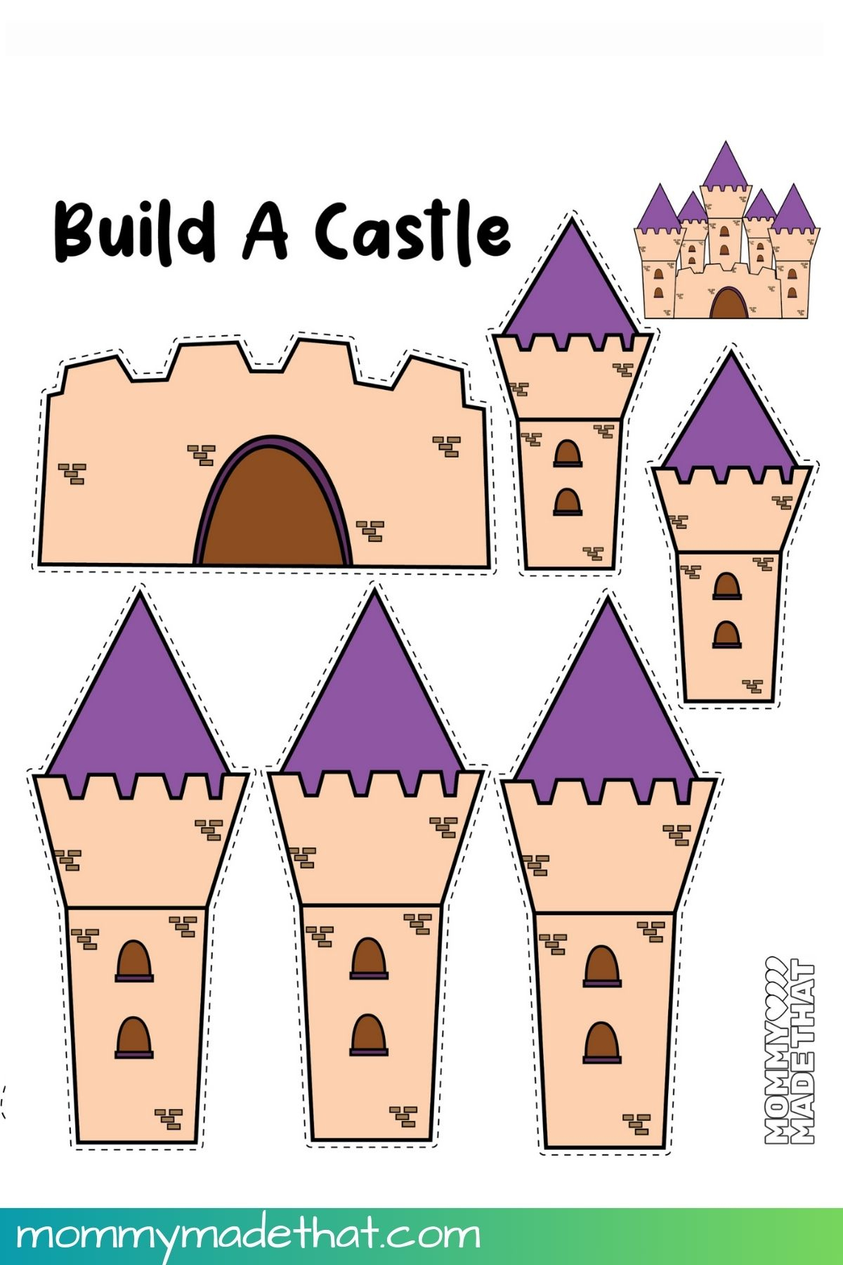 Build A Castle Craft (Free Printable) intended for Cut Out Castle Template Printable