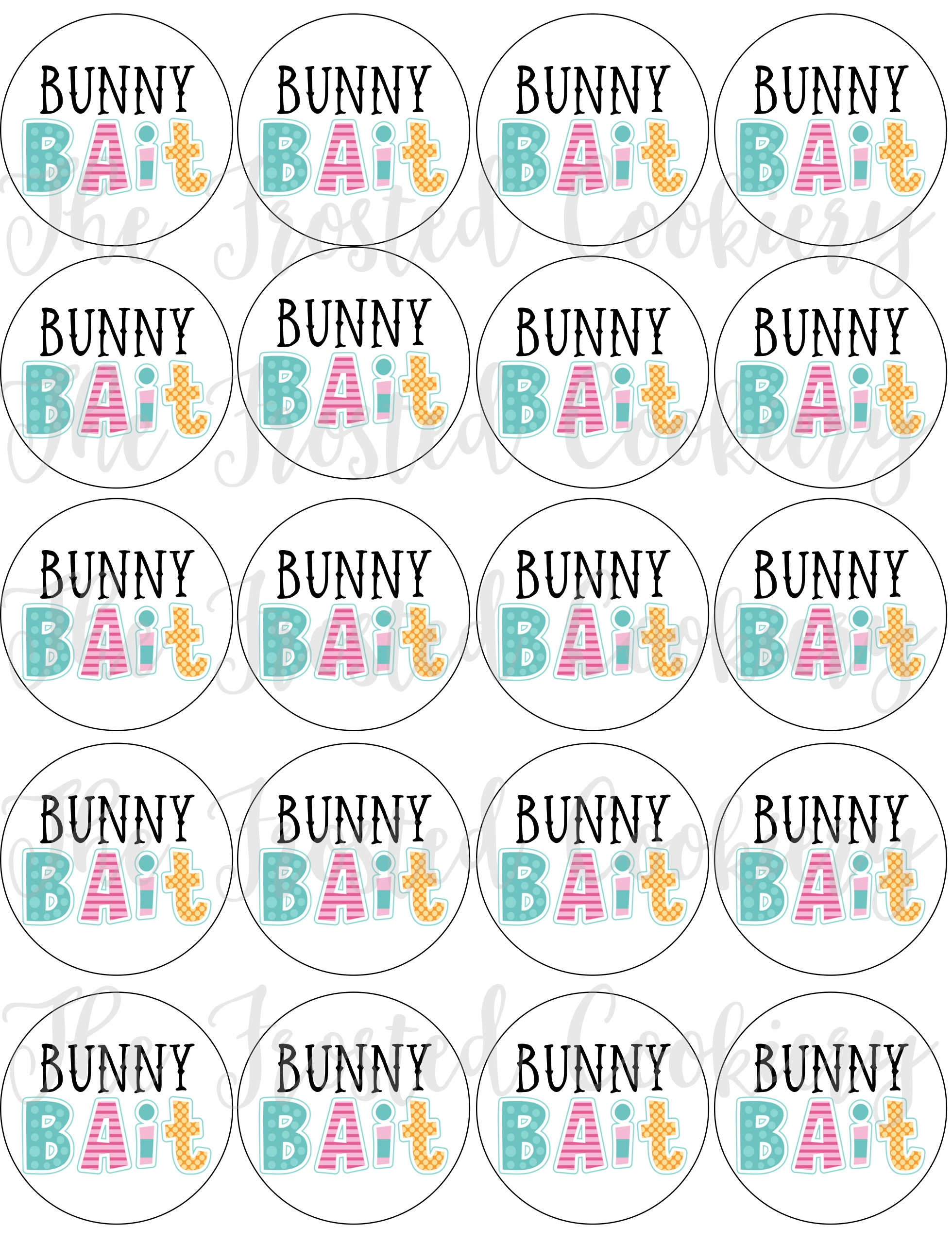 Bunny Bait Circle Tags Easter regarding Free Printable Bunny Bait Tags