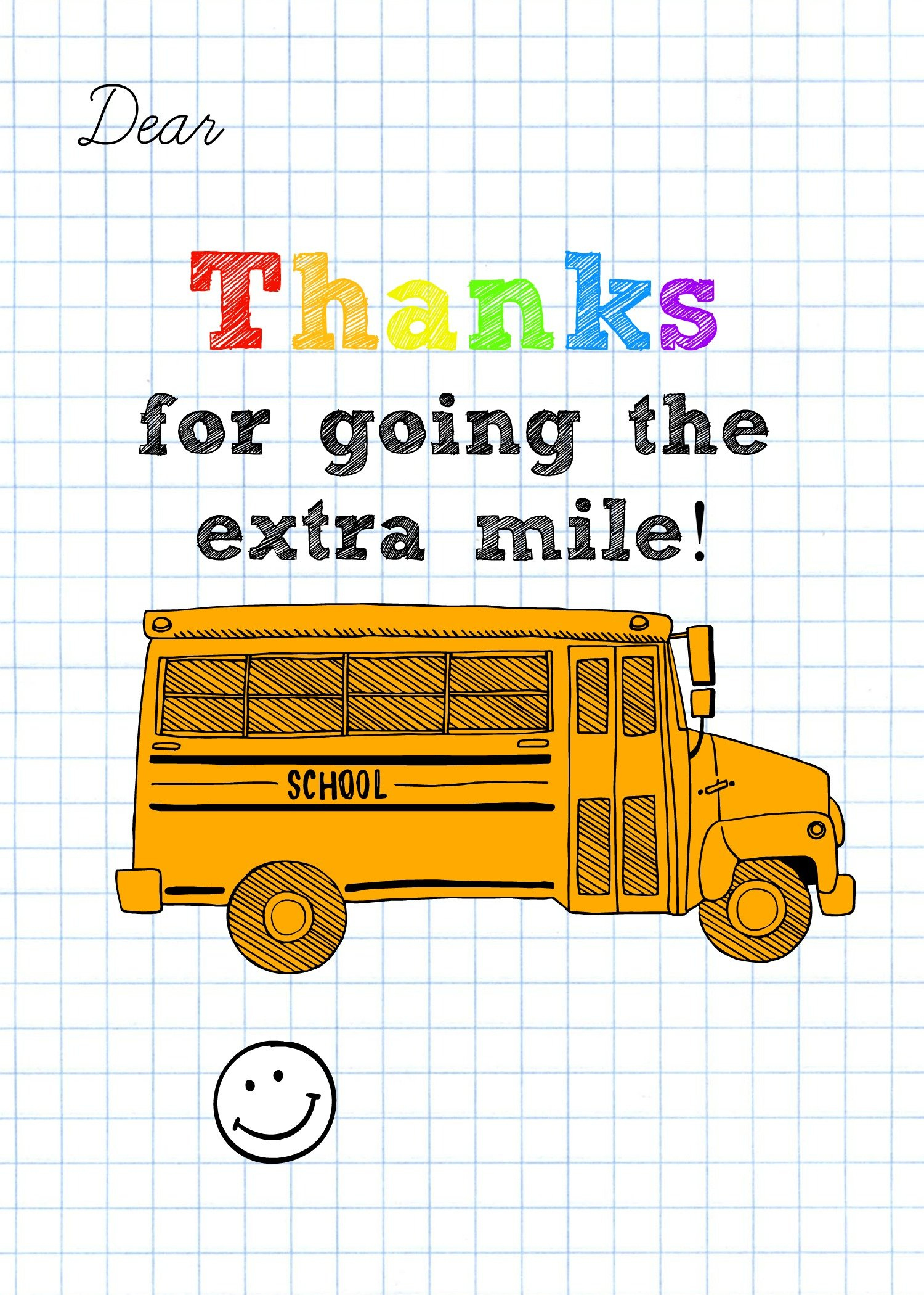 Bus Driver Appreciation Card: Free Printable! - Worksheets Library inside Free Bus Driver Appreciation Printables