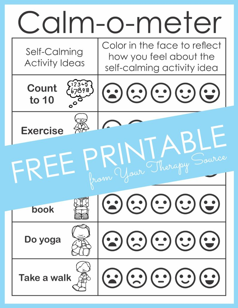 Calm Down Corner Ideas - Free Printables - Your Therapy Source intended for Calm Down Kit Free Printables