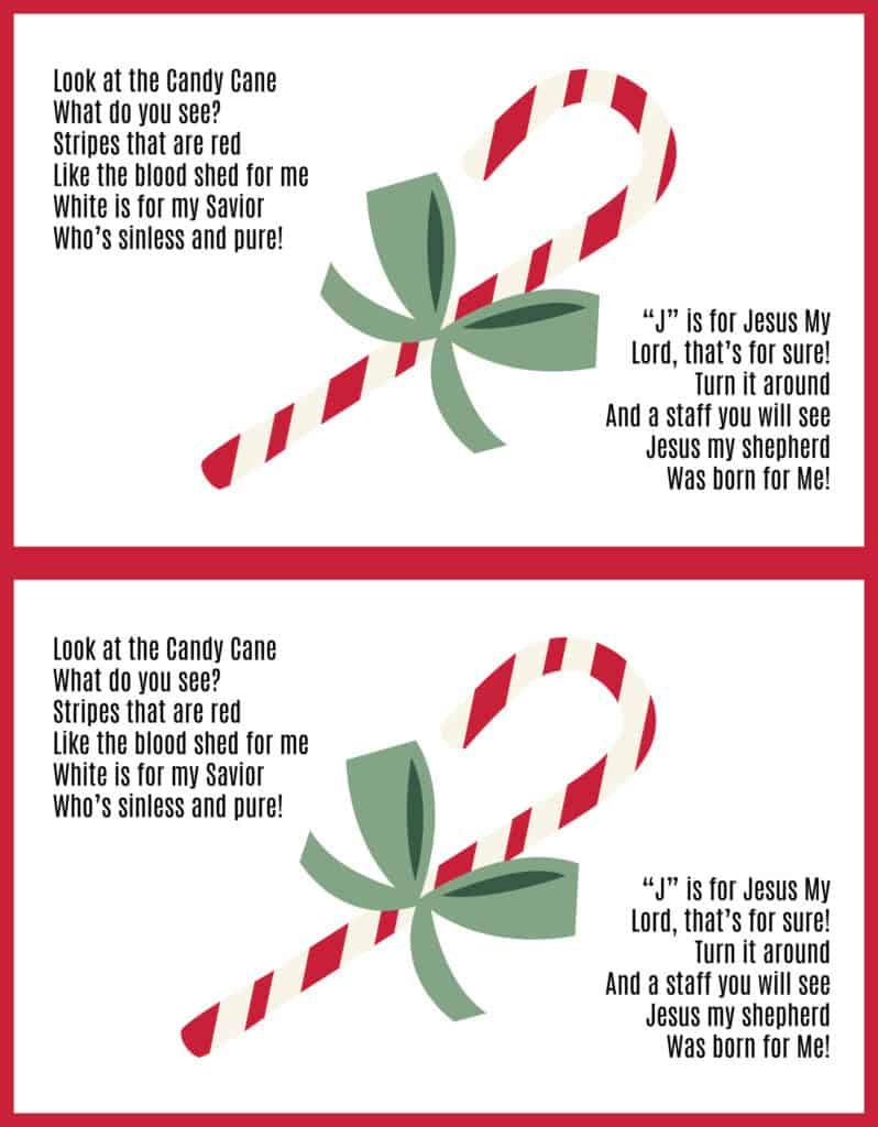 Candy Cane Poem About Jesus (Free Printable Pdf Handout) Christmas with regard to Free Printable Candy Cane Poem Printable