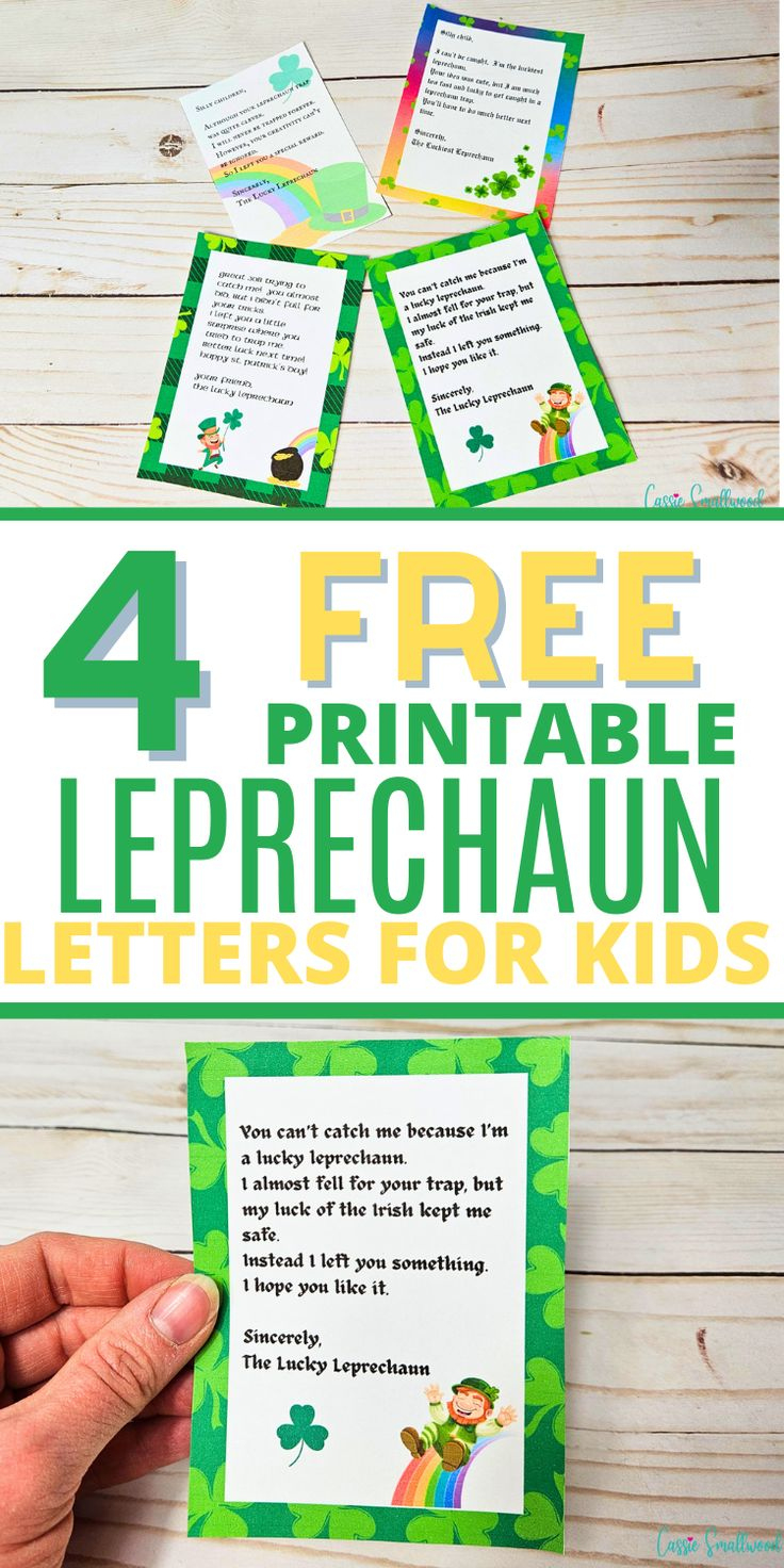 Can&amp;#039;T Catch Me Leprechaun Letters Free Printable inside Free Printable Leprechaun Trap Notes