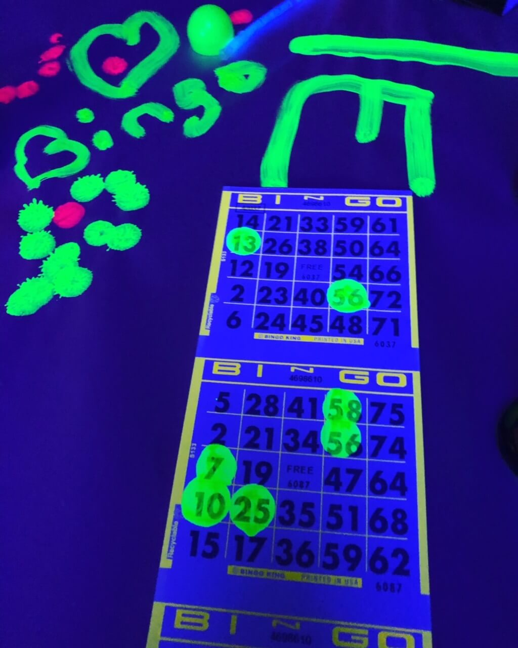 Capitol Fluorescent Bingo Paper - Glows Under Black Lighting! regarding Glow In The Dark Bingo Cards