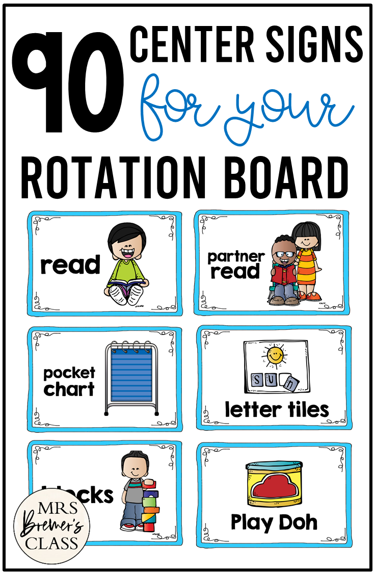 Center Rotation Board Labels And Signs | Mrs. Bremer&amp;#039;S Class in Free Center Rotation Chart Printable