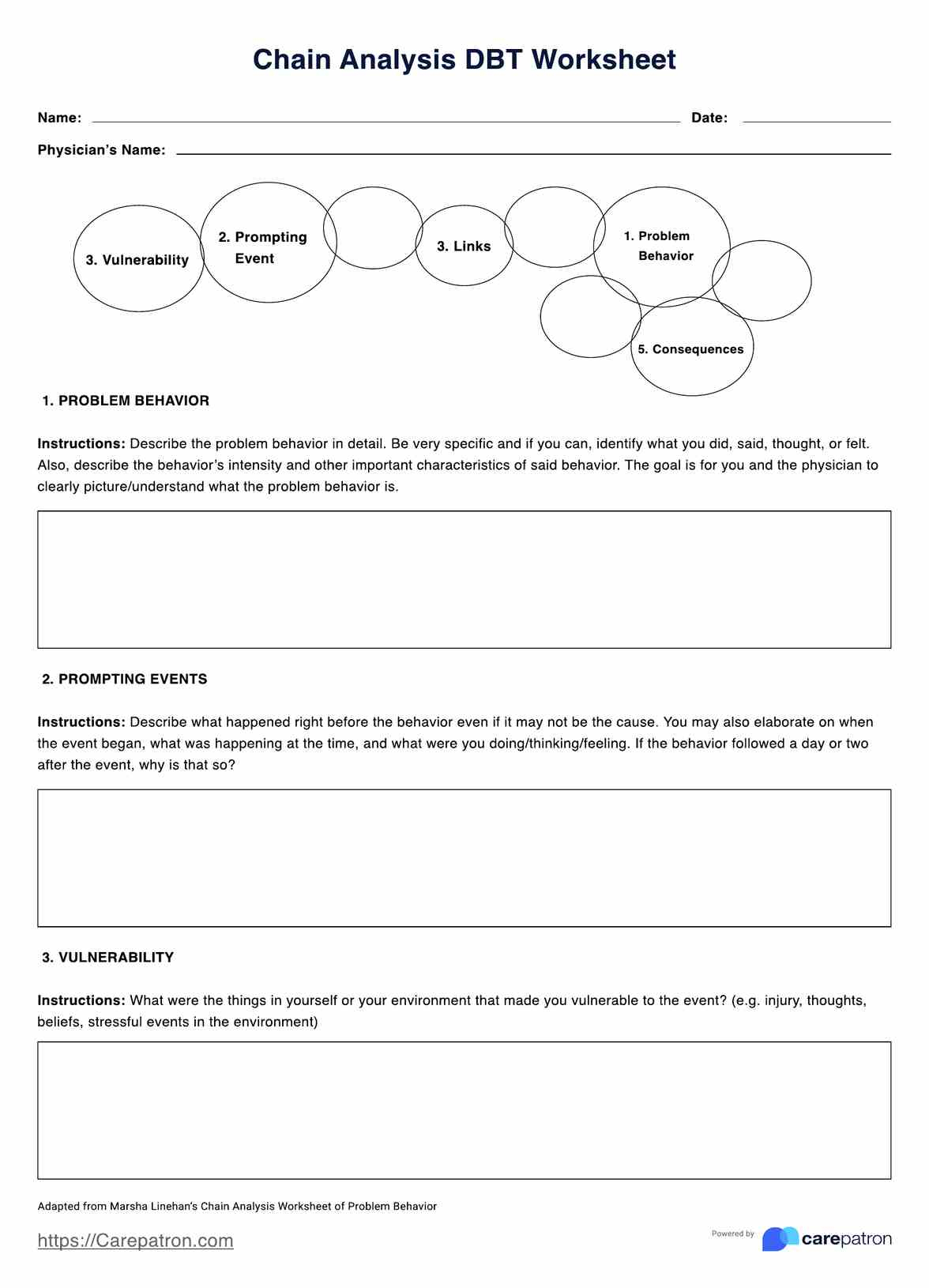 Chain Analysis Dbt Worksheet &amp;amp; Example | Free Pdf Download inside Free Printable Printable Dbt Behavior Chain Analysis Worksheet