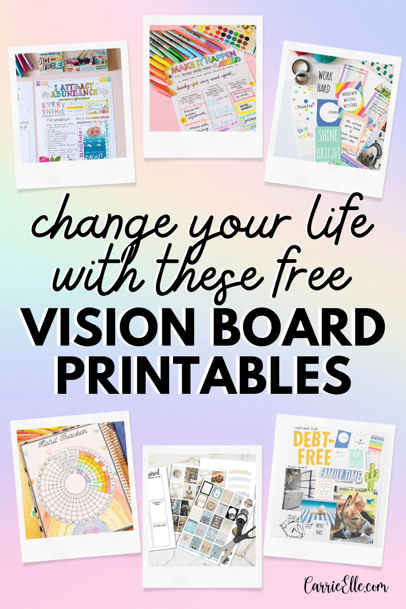 Change Your Life With These Free Vision Board Printables - Carrie Elle regarding Free Printable Weight Loss Vision Board Printables