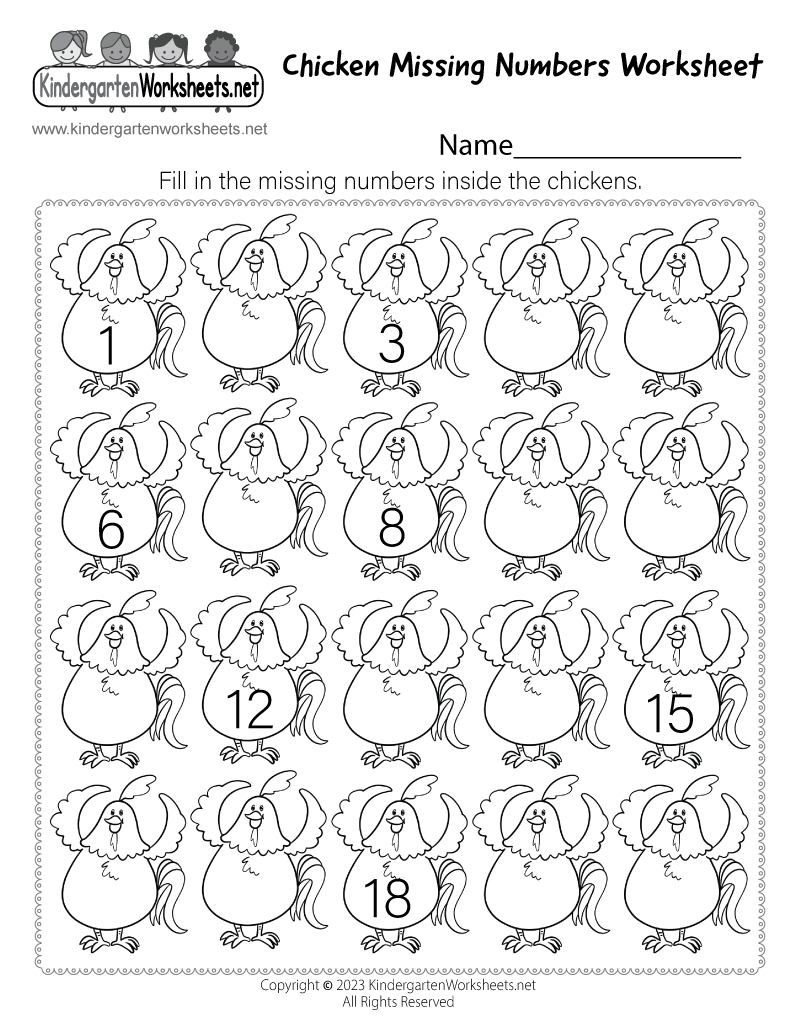 Chicken Missing Numbers Worksheet - Free Printable, Digital, &amp;amp; Pdf throughout Chicken Missing Numbers Worksheet