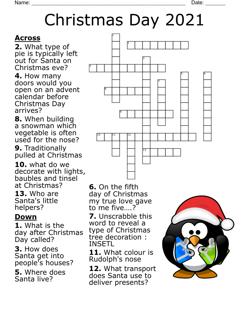 Christmas Crossword - Wordmint in Free Printable Xmas Crosswords