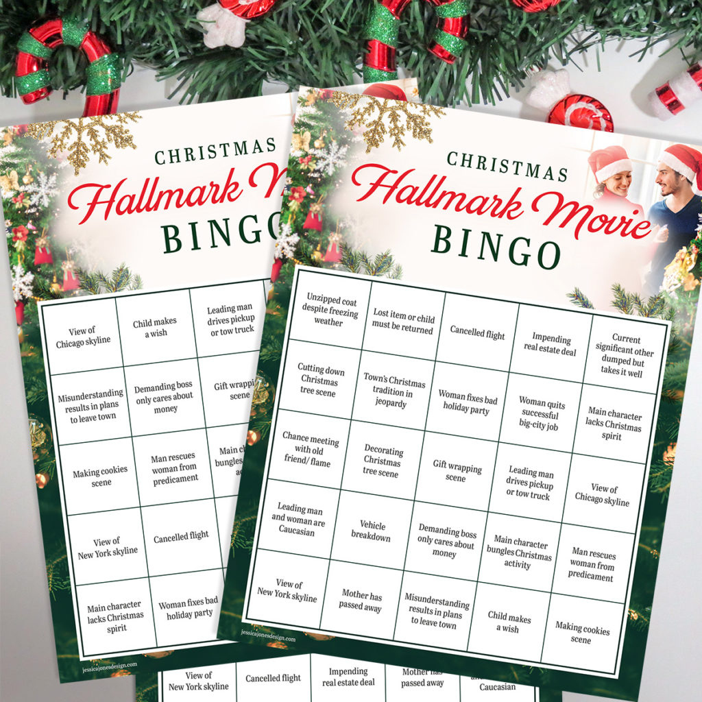 Christmas Hallmark Movie Bingo - All The Clichés Turned Into A Fun in Holiday Movie Bingo Card