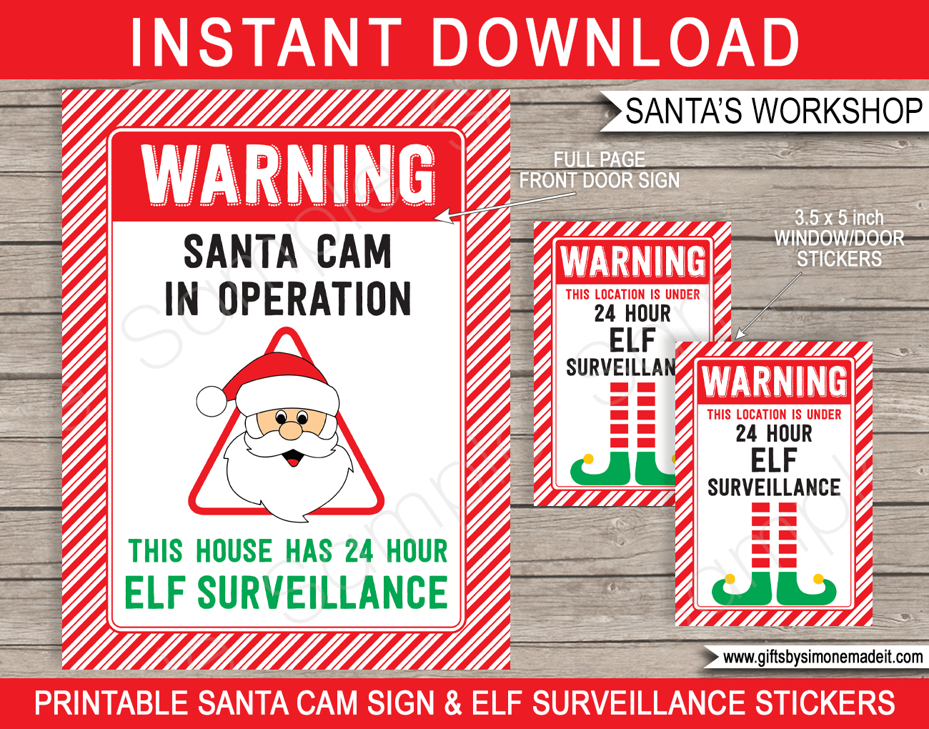 Christmas Santa Cam &amp;amp; Elf Surveillance Stickers - Red &amp;amp; Green within Free Printable Elf Surveillance Letter