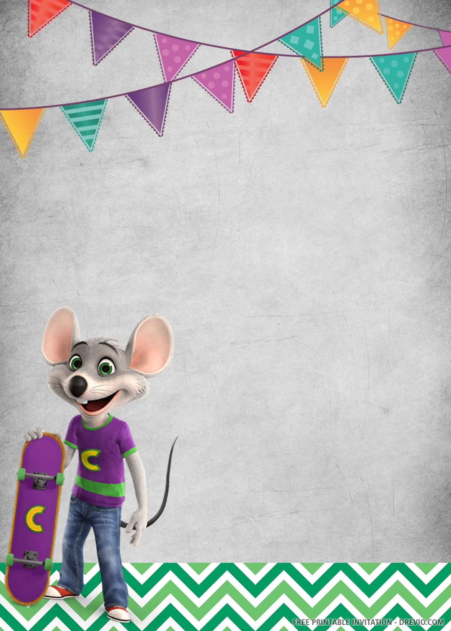 Chuck E Cheese Birthday Invitation - Oscarsitosroom inside Free Chuck E Cheese Printable Invitations