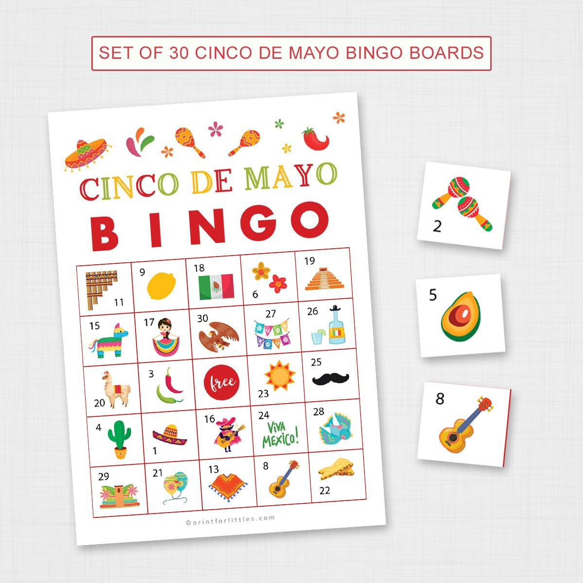 Cinco De Mayo Bingo throughout Cinco De Mayo Bingo Free Printable