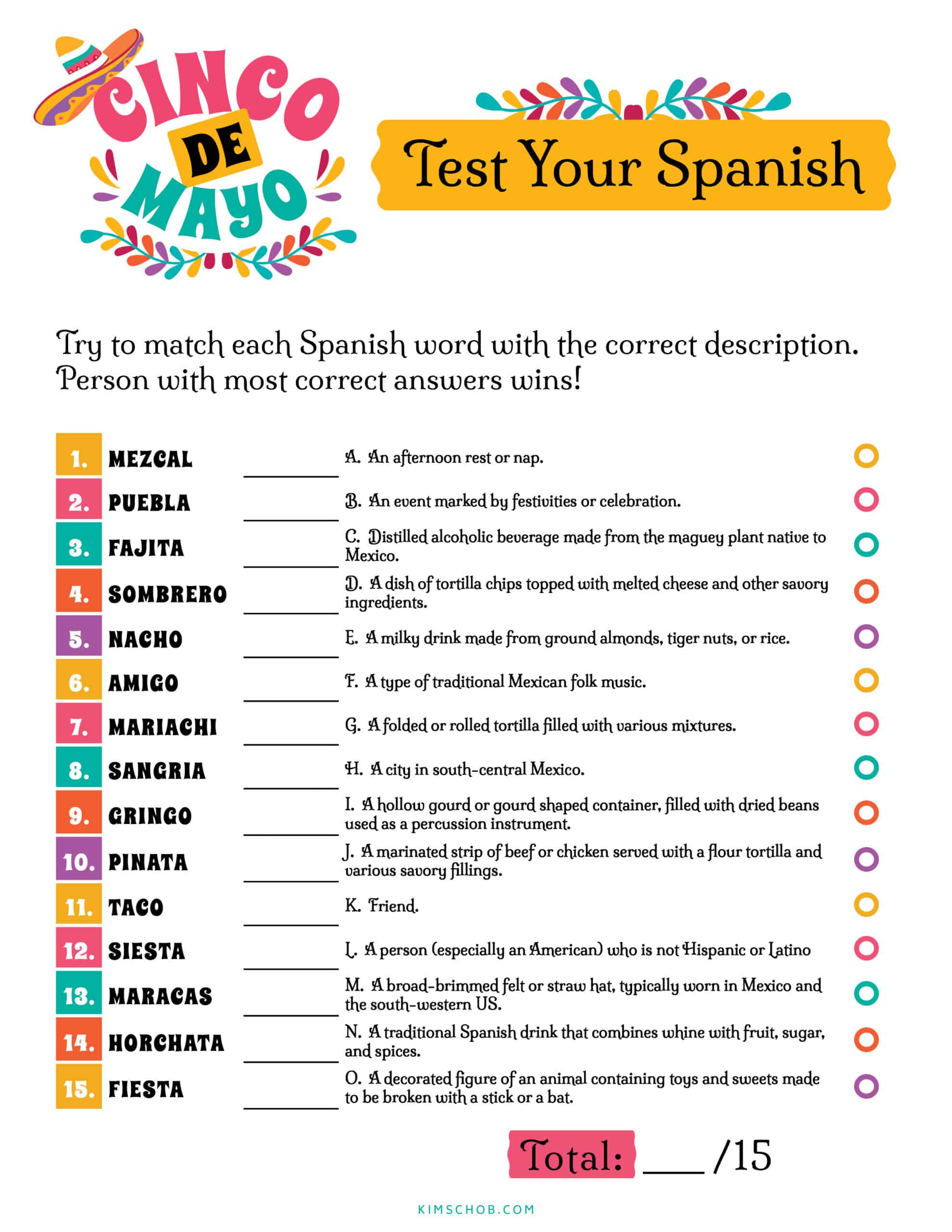 Cinco De Mayo Games Everyone Will Love - Kim Schob in Free Printable Cinco De Mayo Games