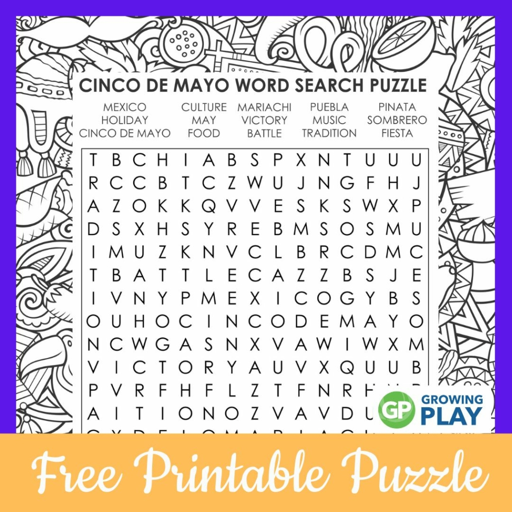 Cinco De Mayo Word Search Free Printable - Growing Play intended for Cinco De Mayo Word Search Free Printable