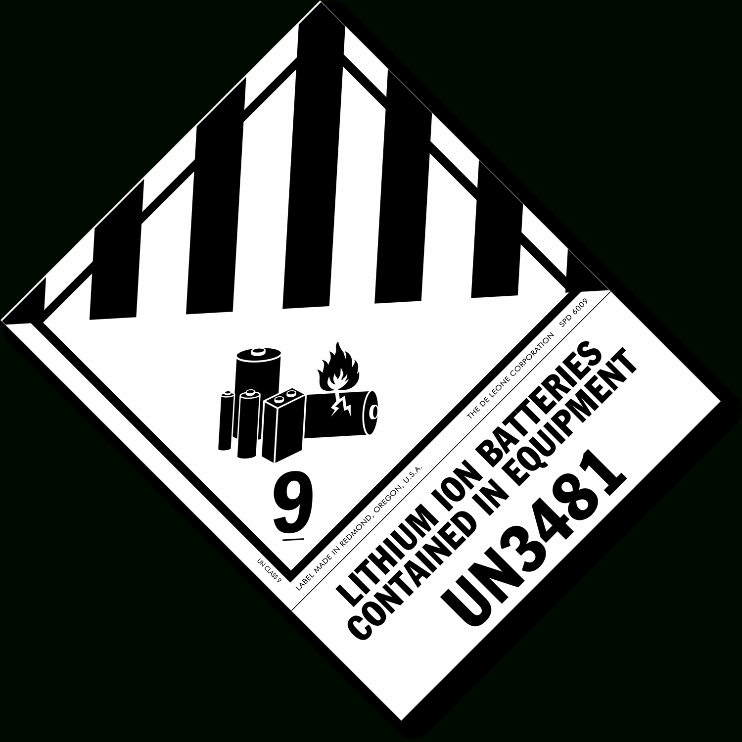 Class 9 Lithium Battery Un3481 Labels, Sku: Lb-4014-D for Free Printable Un3481 Label