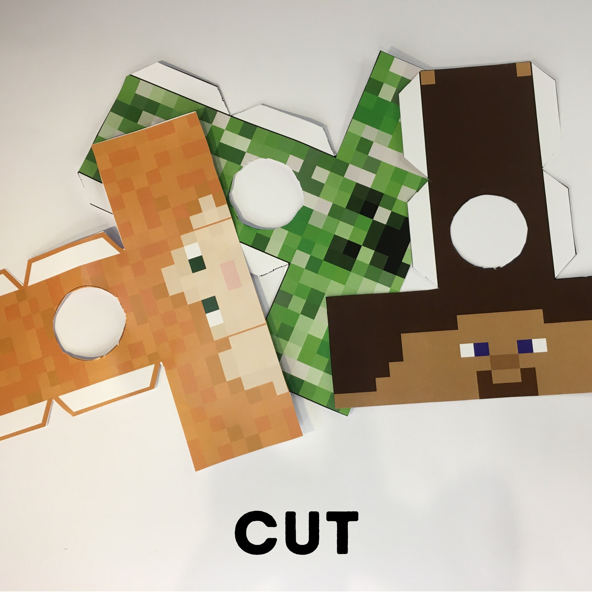 Classic Minecraft Characters Heads - Easy Elf Idea - Elf Survival in Minecraft Elf On The Shelf Printable