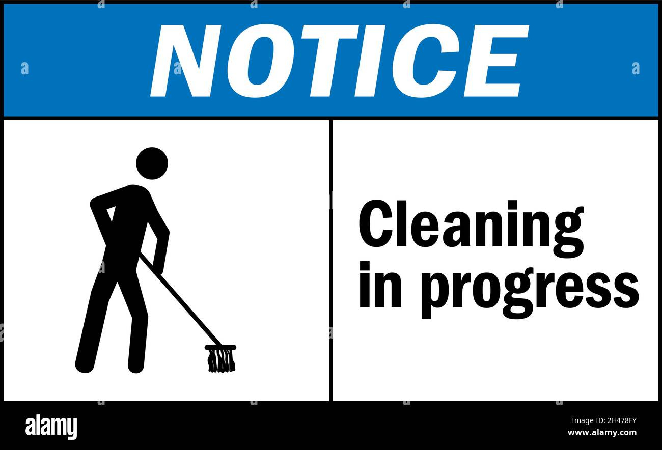 Cleaning In Progress Warning Sign. Notice Signs And Symbols Stock within Cleaning In Progress Sign Printable