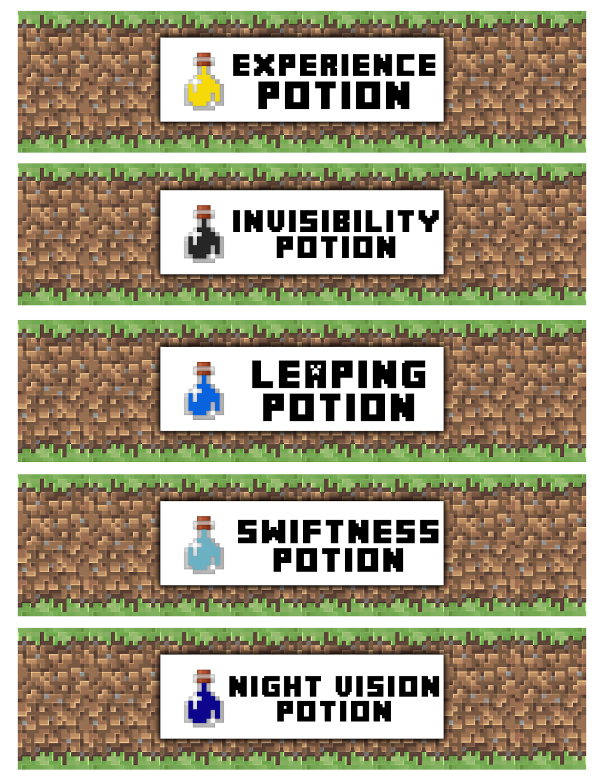 Clip Art &amp;amp; Party Printables - Web Digital Papers: Free Printable pertaining to Free Printable Minecraft Water Bottle Labels