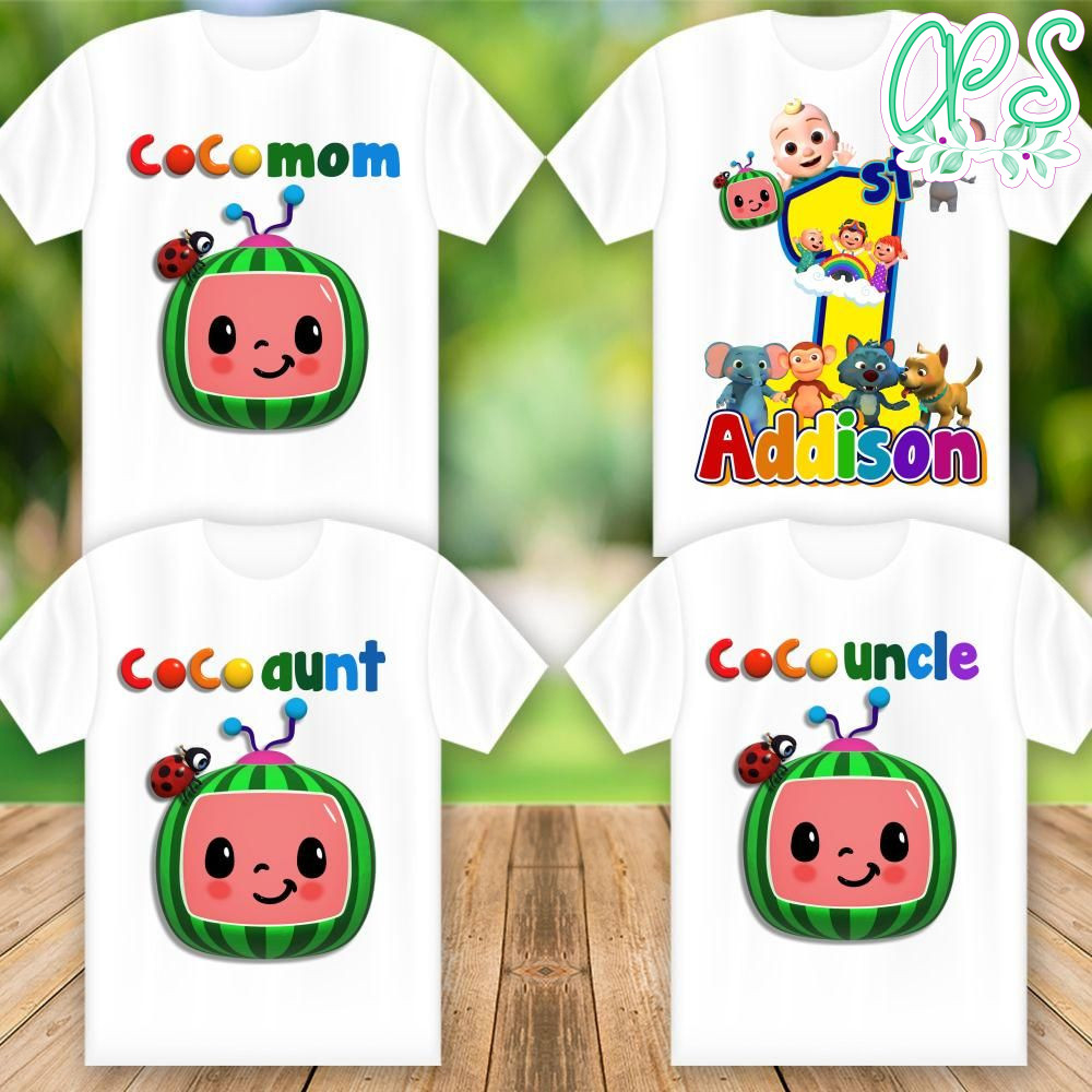 Cocomelon First Birthday Shirt Png Files For Your Family within Printable Cocomelon Birthday Shirt