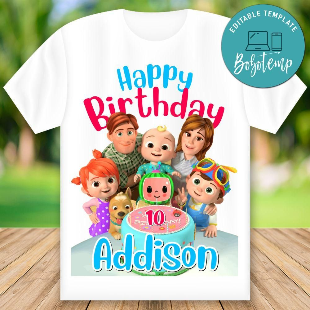 Cocomelon Happy Birthday Shirt Png File Instant Download | Bobotemp with regard to Printable Cocomelon Birthday Shirt