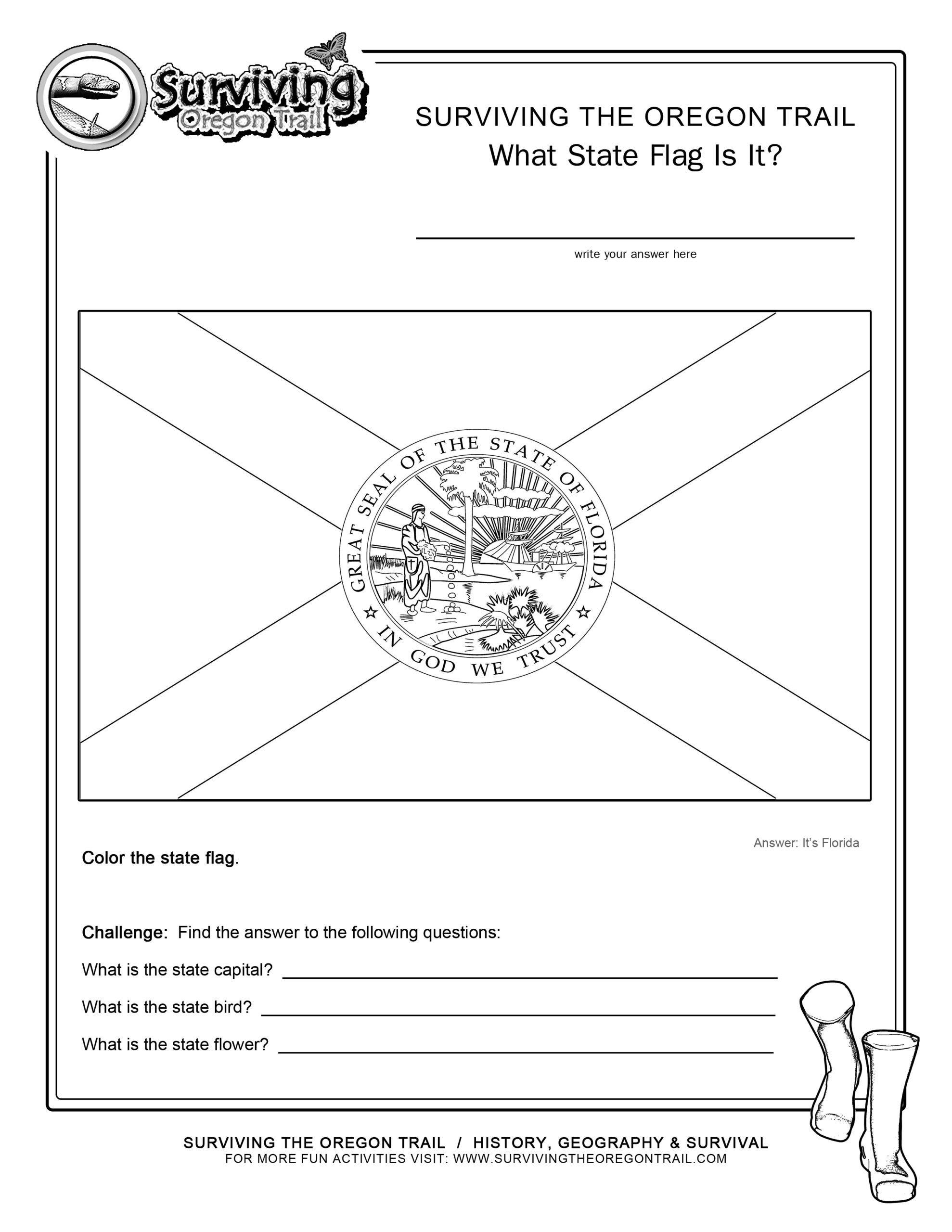 Coloring Page State Flag Florida Printable Worksheet - Surviving with regard to Printable Flag of Florida