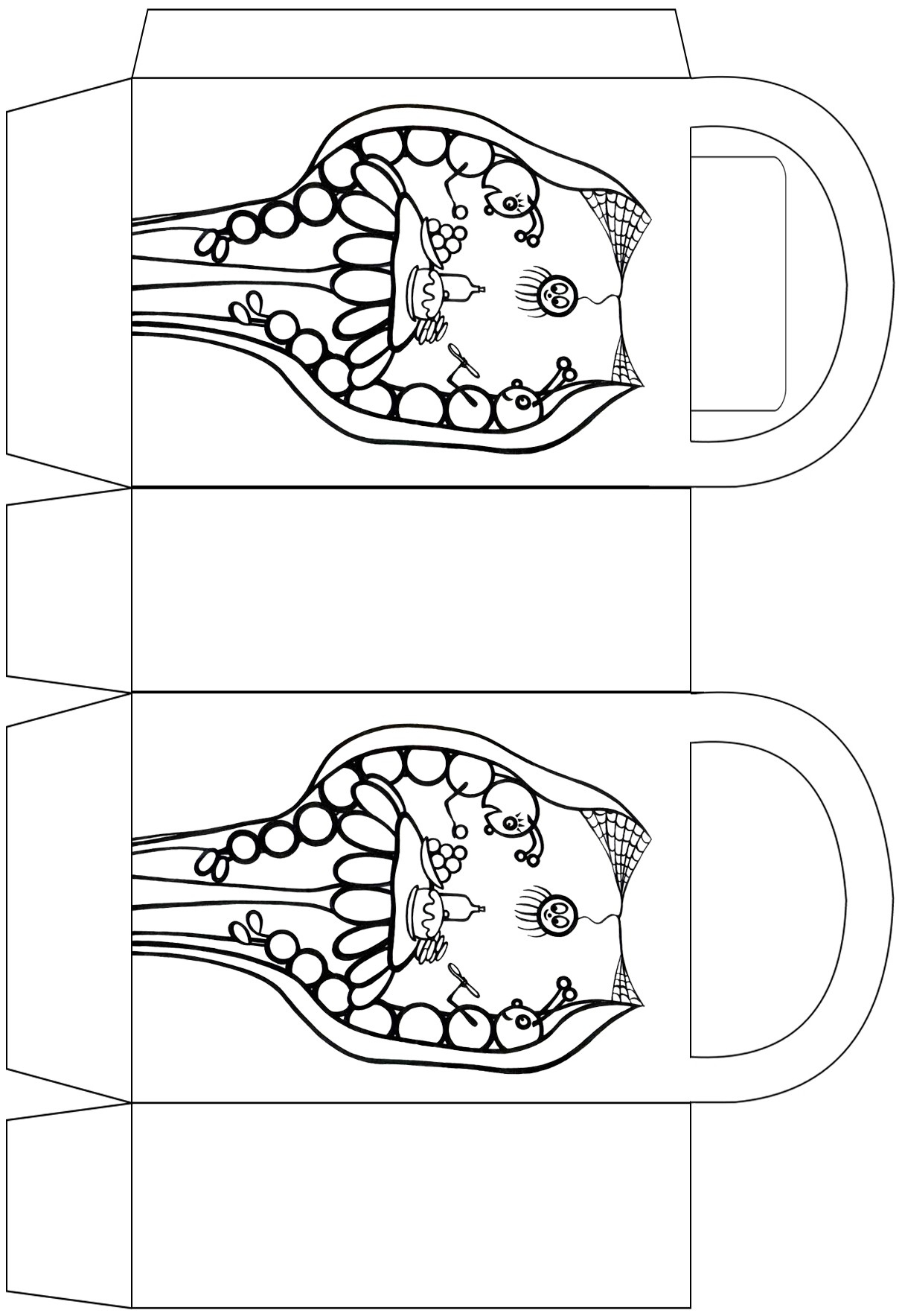 Colouring Party Bag: Caterpillar Garden Party - Rooftop Post inside Sarcophagus Template Printable Free