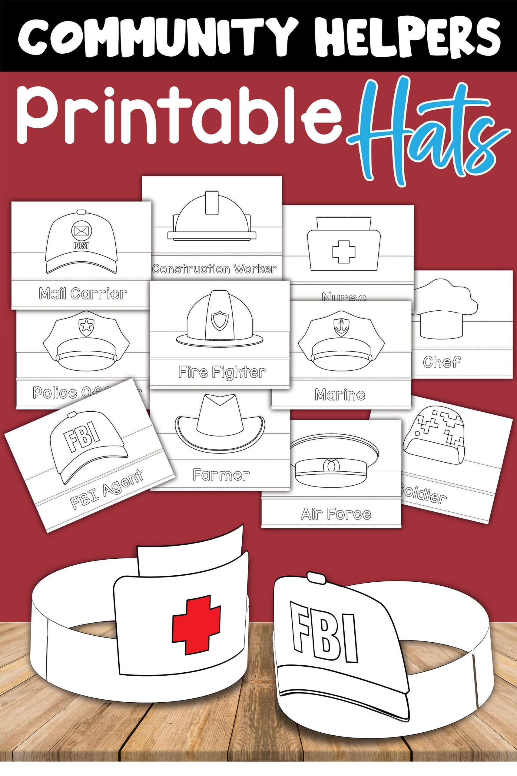 Community Helpers Hats Printables Free - Shop On Pinterest throughout Community Helper Hats Printable Free