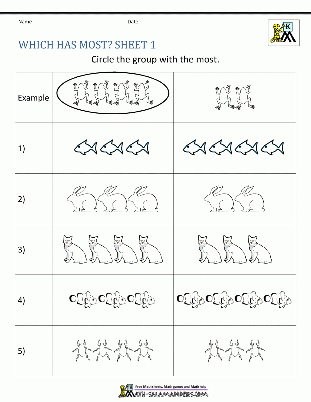 Comparing Numbers Worksheet - Comparing Numbers And Amounts Up To 10 for Comparing Numbers From 1 to 10 Worksheet