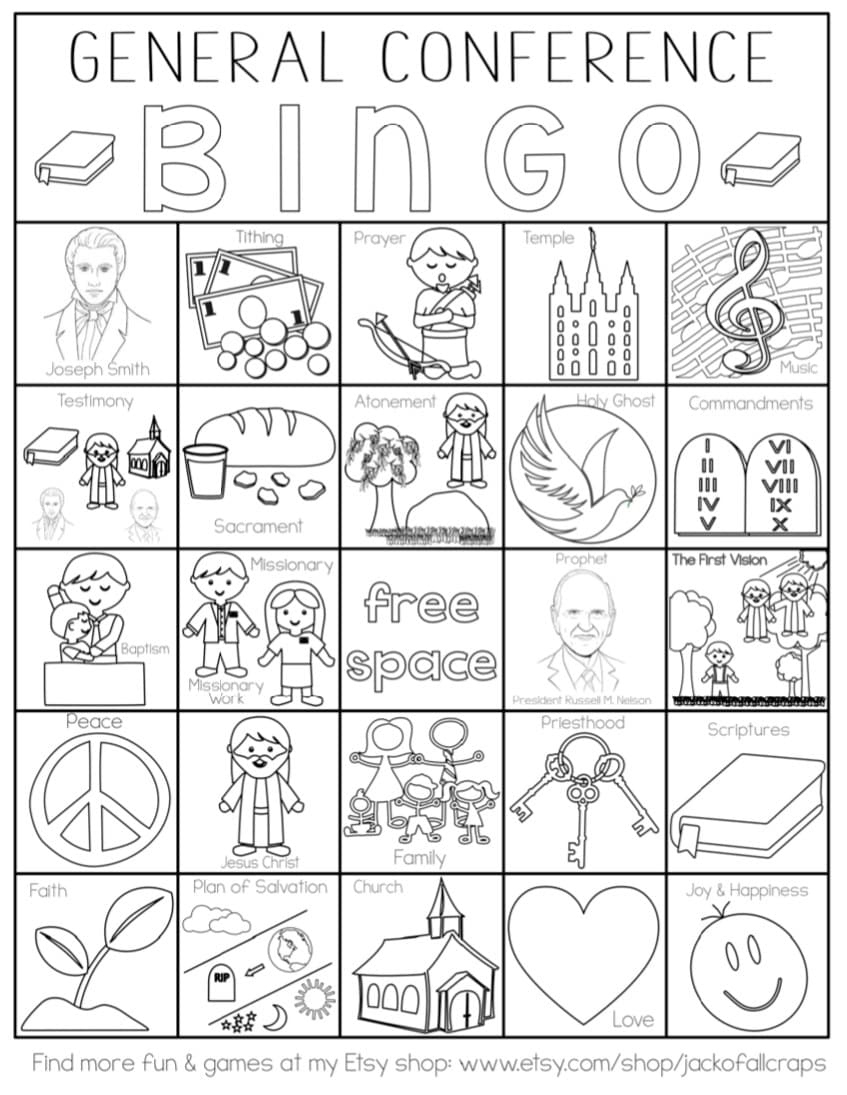 Conference Bingo, General Conference Bingo, Church Bingo, Lds with regard to General Conference Bingo Free Printable 2025