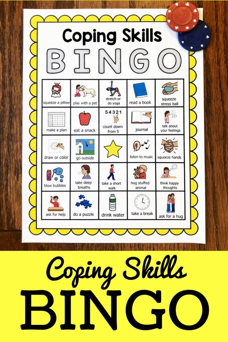Coping Skills Counseling Activity - Calming Bingo Games in Coping Skills Bingo Free Printable