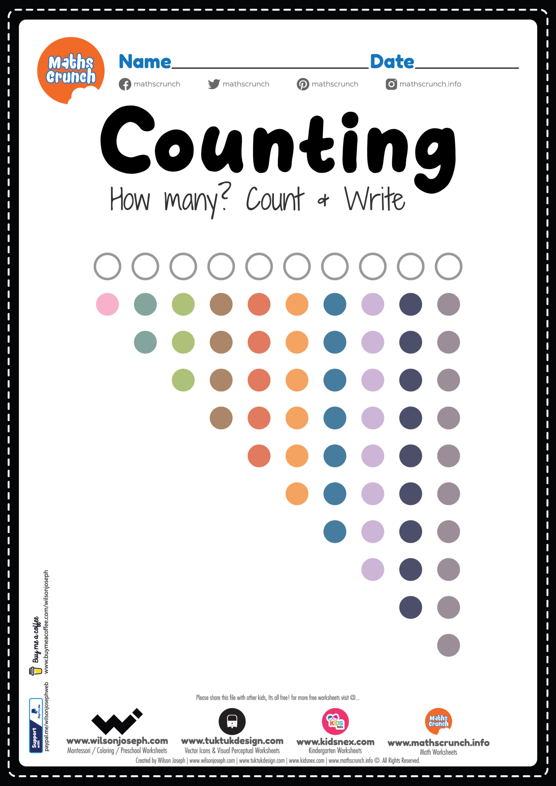 Counting Worksheet For Montessori - Free Printable Pdf For Kids with Free Printable Montessori Worksheets