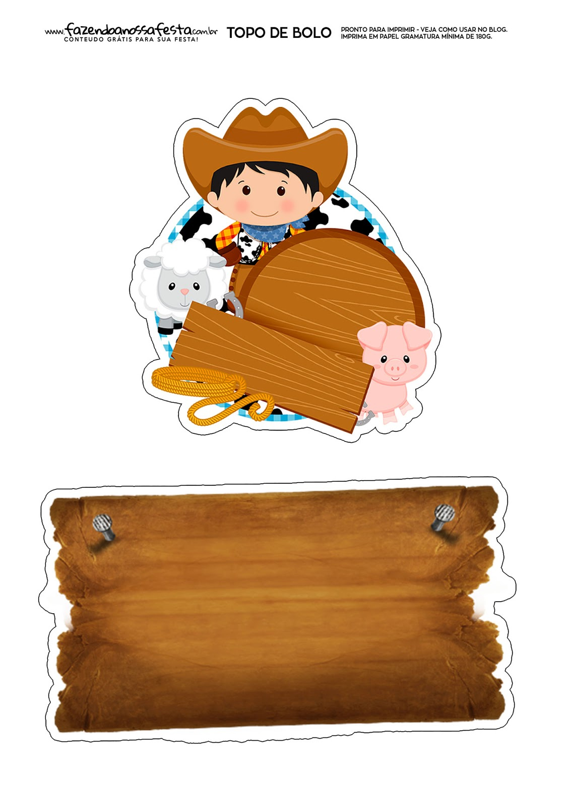 Cowboy: Free Printable Cake Toppers. - Oh My Fiesta! In English with regard to Cowboy Cake Topper Printable