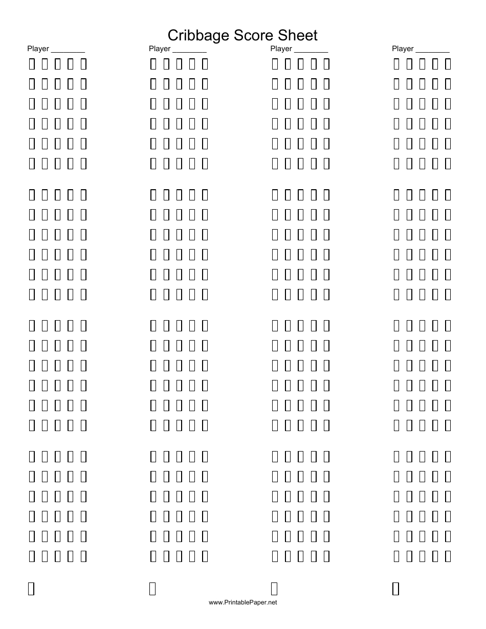 Cribbage Score Sheet Template Download Printable Pdf | Templateroller in Printable Cribbage Score Sheet
