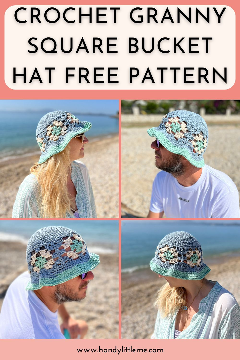 Crochet Granny Square Bucket Hat Free Pattern - Handy Little Me within Free Printable Crochet Bucket Hat Pattern