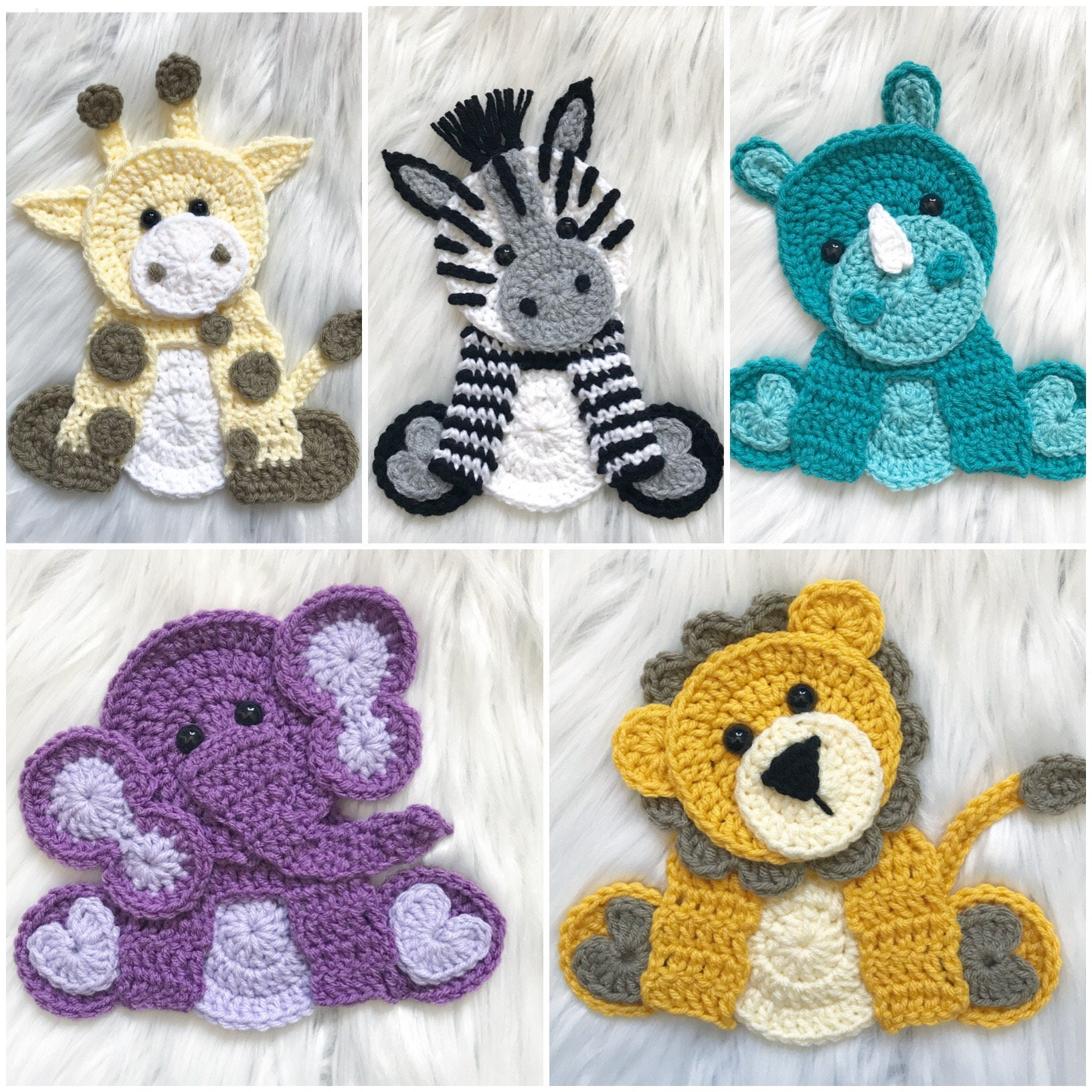 Crochet Pattern - Instant Pdf Download - Zoo Animals - Crochet Zoo with regard to Printable Free Crochet Zoo Animal Applique Patterns