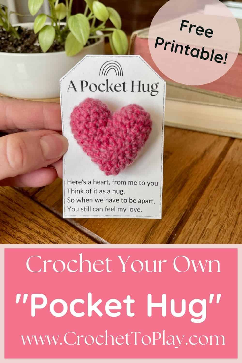Crochet Pocket Hug Printable - Crochet To Play throughout Free Printable Pocket Hug Cards