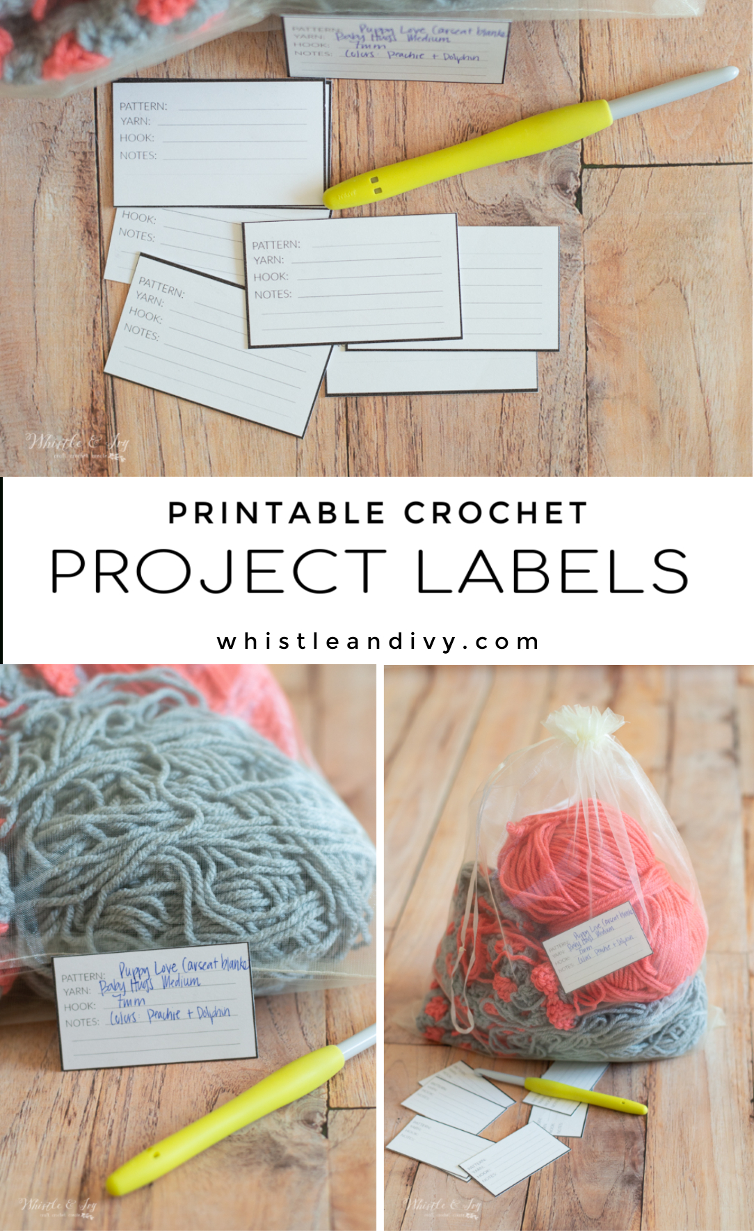 Crochet Project Labels - Free Printable - Whistle And Ivy for Free Printable Crochet Labels