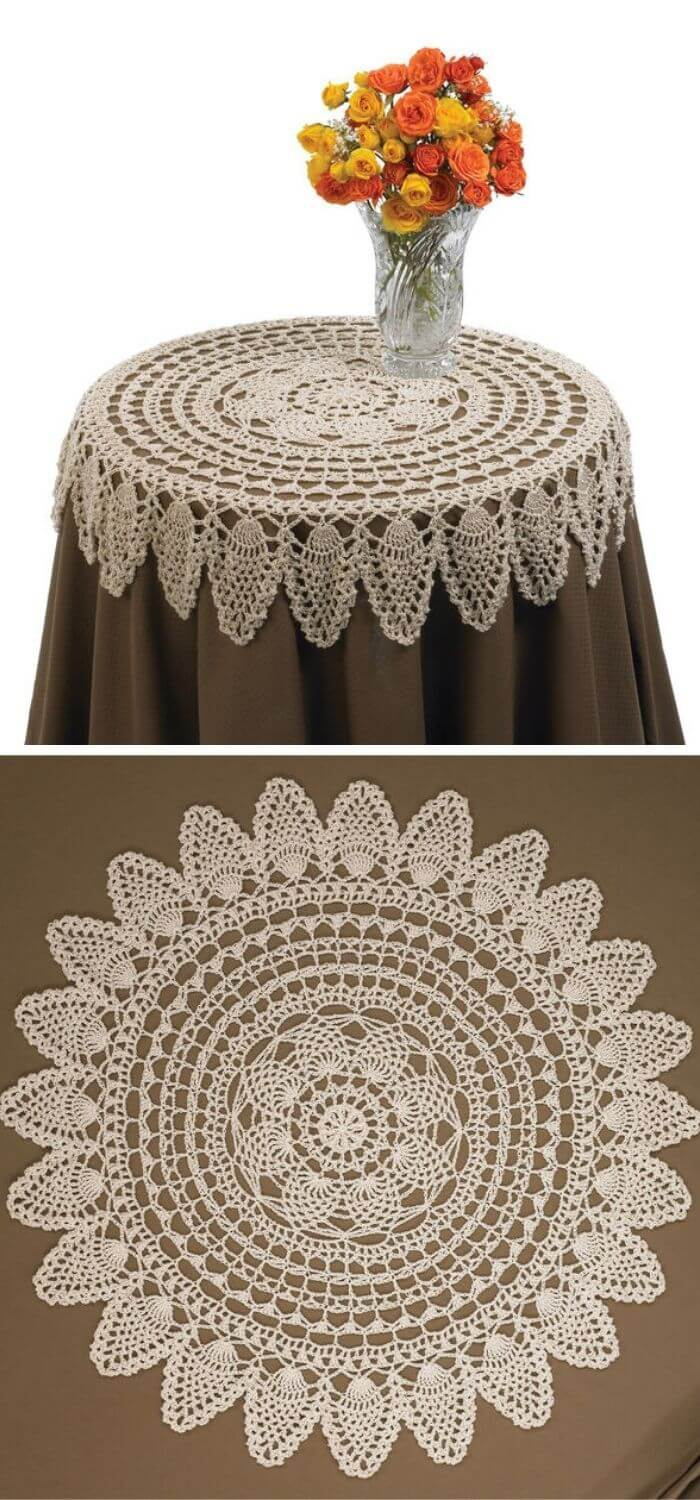Crochet Tablecloth Pattern Free throughout Printable Crochet Round Tablecloth Pattern Free