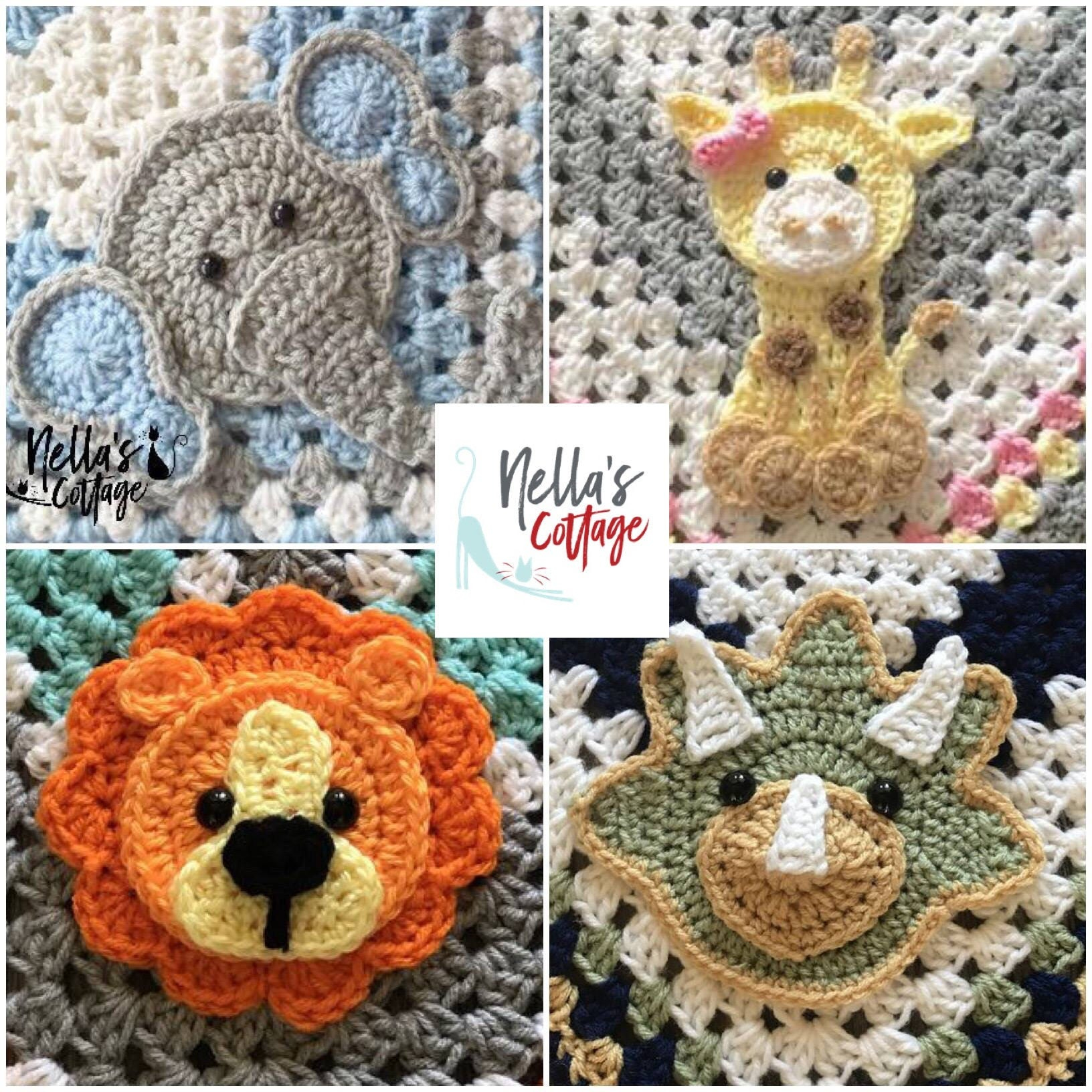 Crochet Zoo Animals - Zoo Animal Patterns - Instant Pdf Download in Printable Free Crochet Zoo Animal Applique Patterns