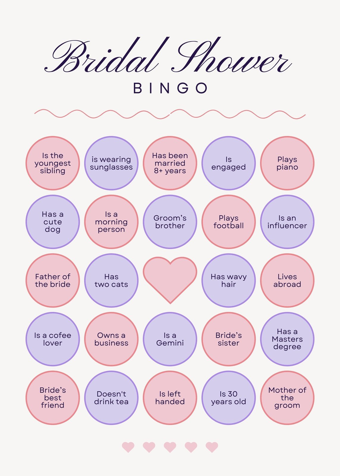 Customize 45+ Bridal Shower Bingo Card Templates Online - Canva in Free Printable Bingo Cards For Bridal Shower
