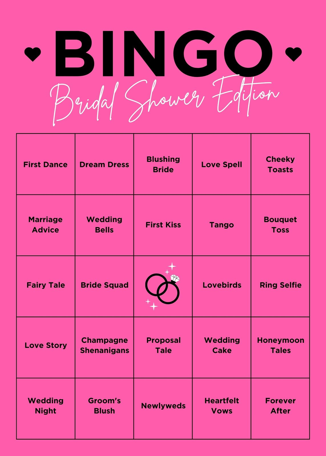 Customize 45+ Bridal Shower Bingo Card Templates Online - Canva intended for Free Printable Bingo Cards For Bridal Shower
