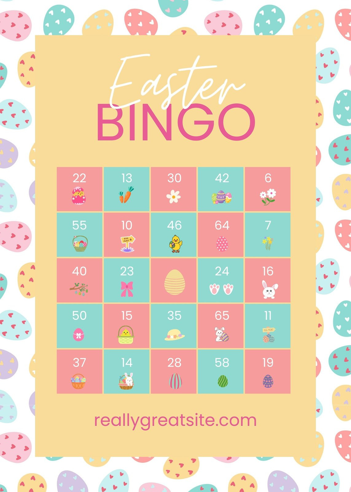 Customize 72+ Easter Bingo Cards Templates Online - Canva intended for Bingo Cards For Easter