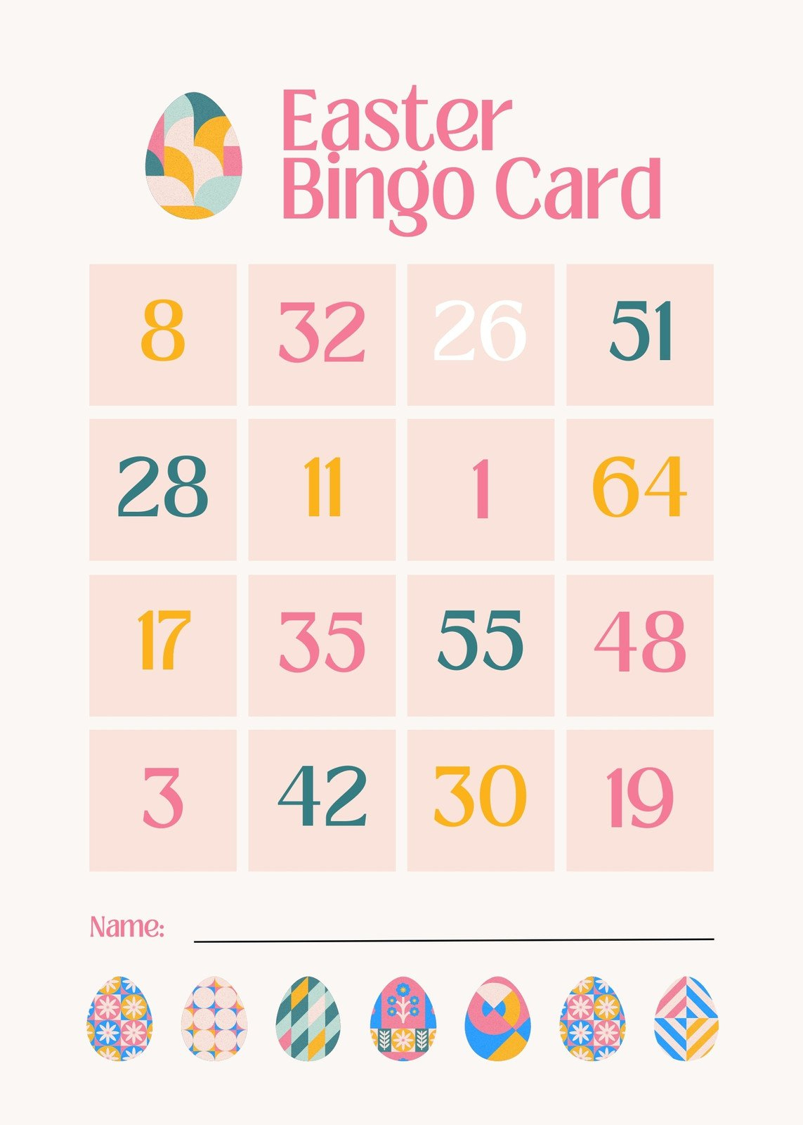 Customize 72+ Easter Bingo Cards Templates Online - Canva throughout Free Printable Easter Bingo Card