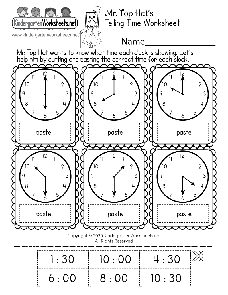 Cut-And-Paste Time Worksheet - Free Printable, Digital, &amp;amp; Pdf regarding Printable Cut and Paste Time Worksheet