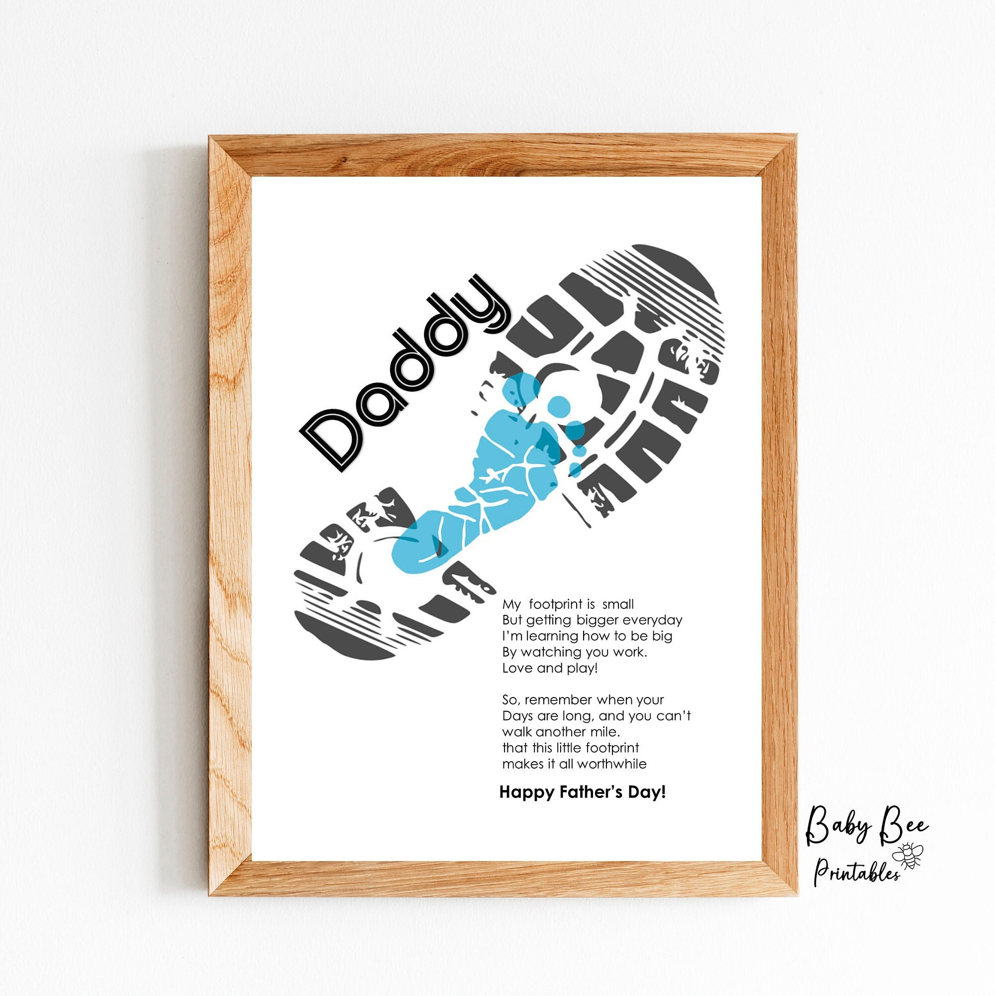 Daddy Footprint Poem, Baby Keepsake, Toddler Craft, Father&amp;#039;S Day pertaining to Following in Daddy&amp;amp;#039;s Footsteps Printable