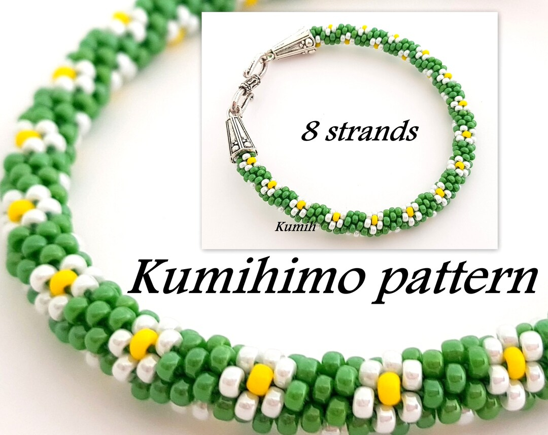 Daisy 8 Strand Beaded Kumihimo Pdf Pattern Tutorial Seed Bead with regard to Printable Free 8 Strand Kumihimo Patterns